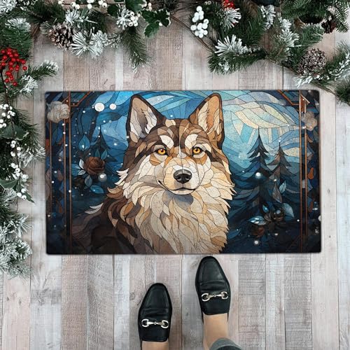 All Over Printed, Husky Doormat, Husky Christmas Doormat, 24x16 inches, 30x18 inches Doormat, Gift for Husky Lover, Home Decorations (RBRGUS-EPHG-53157003)
