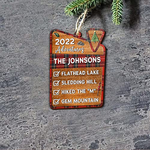 All Over Printed, Camping Ornaments, Campsite Camper Ornament, Christmas Tree Ornaments, 3.5" Wood Ornament 2 Sided, Gift for Family, Friend