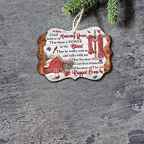 All Over Printed, God Religious Ornaments, Christmas Tree Ornaments, 3.5 inches Wood Ornament 2 Sided, Gift for Christmas
