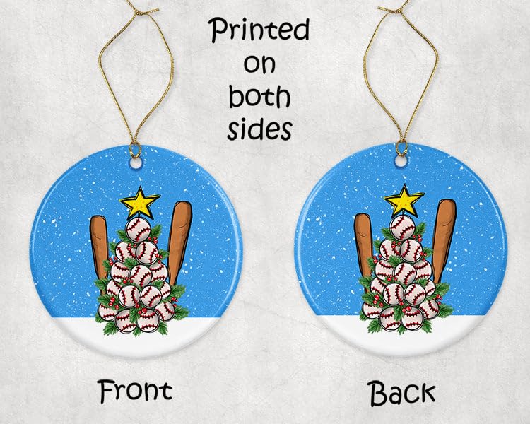 Softball Ornament - Christmas Tree Ornament - Christmas Ornament - Holiday Ornament - Ceramics Ornament - Gift for Xmas Men Women Team Coach Softball Lovers Printed on Both Sides