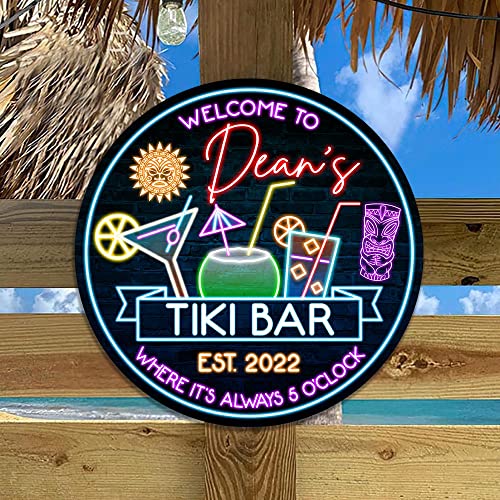 All Over Printed No Real Led Neon Tiki Bar Signs, Gettin' Freaky At The Tiki Signs, 12",18" Tiki Bar Signs, Tiki Louge, Tiki Huts, Tiki Bar, Welcome Sign, Door Signs, Bar Signs, Tiki Signs (WCS-ENNG-35071001)
