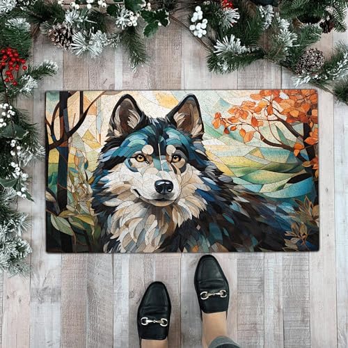 All Over Printed, Husky Doormat, Husky Christmas Doormat, 24x16 inches, 30x18 inches Doormat, Gift for Husky Lover, Home Decorations (RBRGUS-EPHG-53157007)