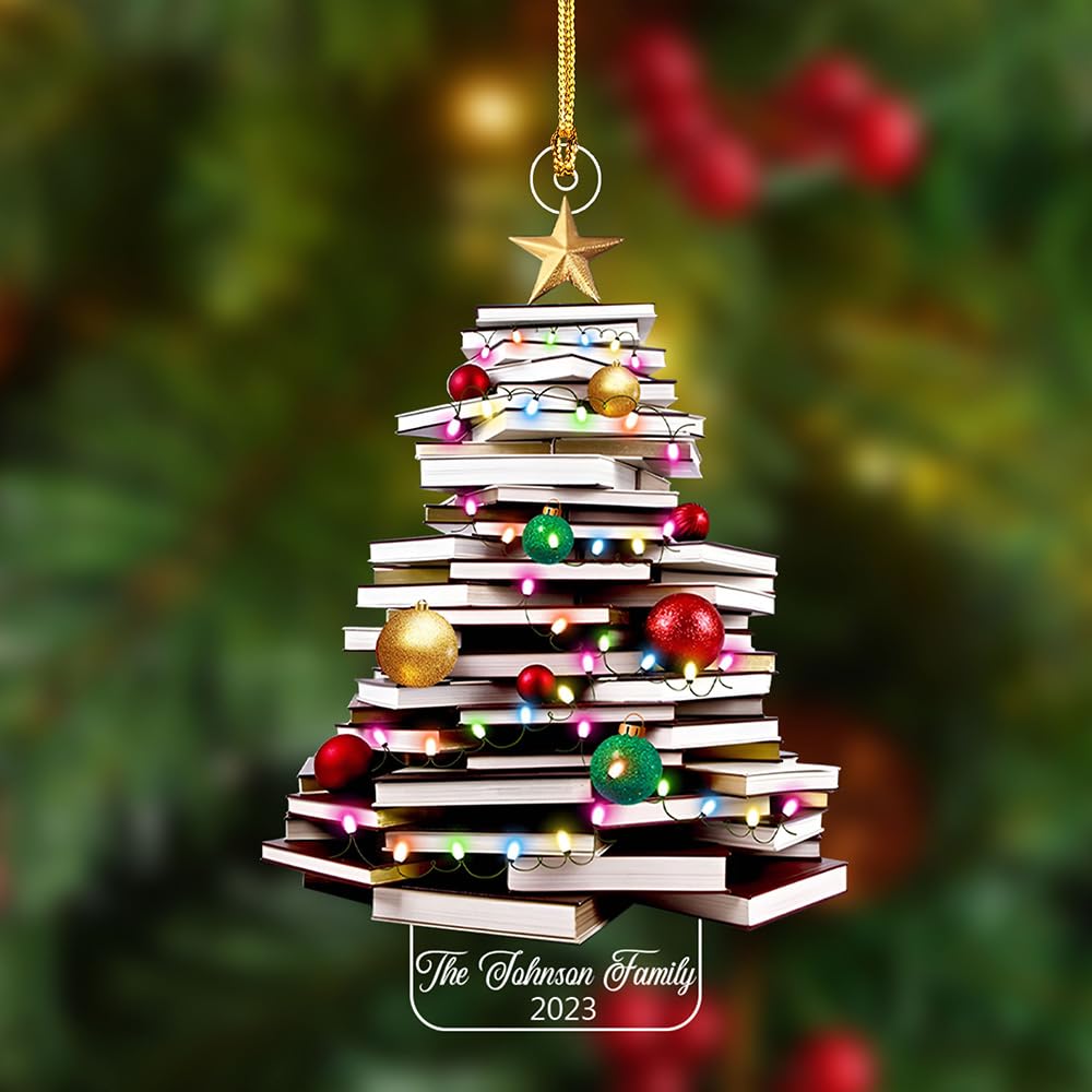 Christmas Book Tree Ornament, Book Lover Christmas Ornament, Book Lover Ornament, Book Ornament, Book Lover (Book Lover 4)