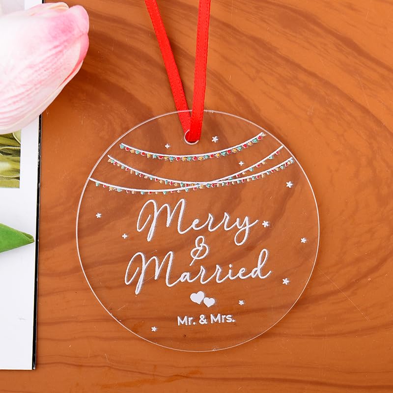 First Christmas Married Ornament 2024 Mr and Mrs Gifts for Couples Wedding Gifts for Women Men Wife Husband Wedding Christmas Ornament 2024 Couple Gifts for Him and Her Wedding Christmas Ornament