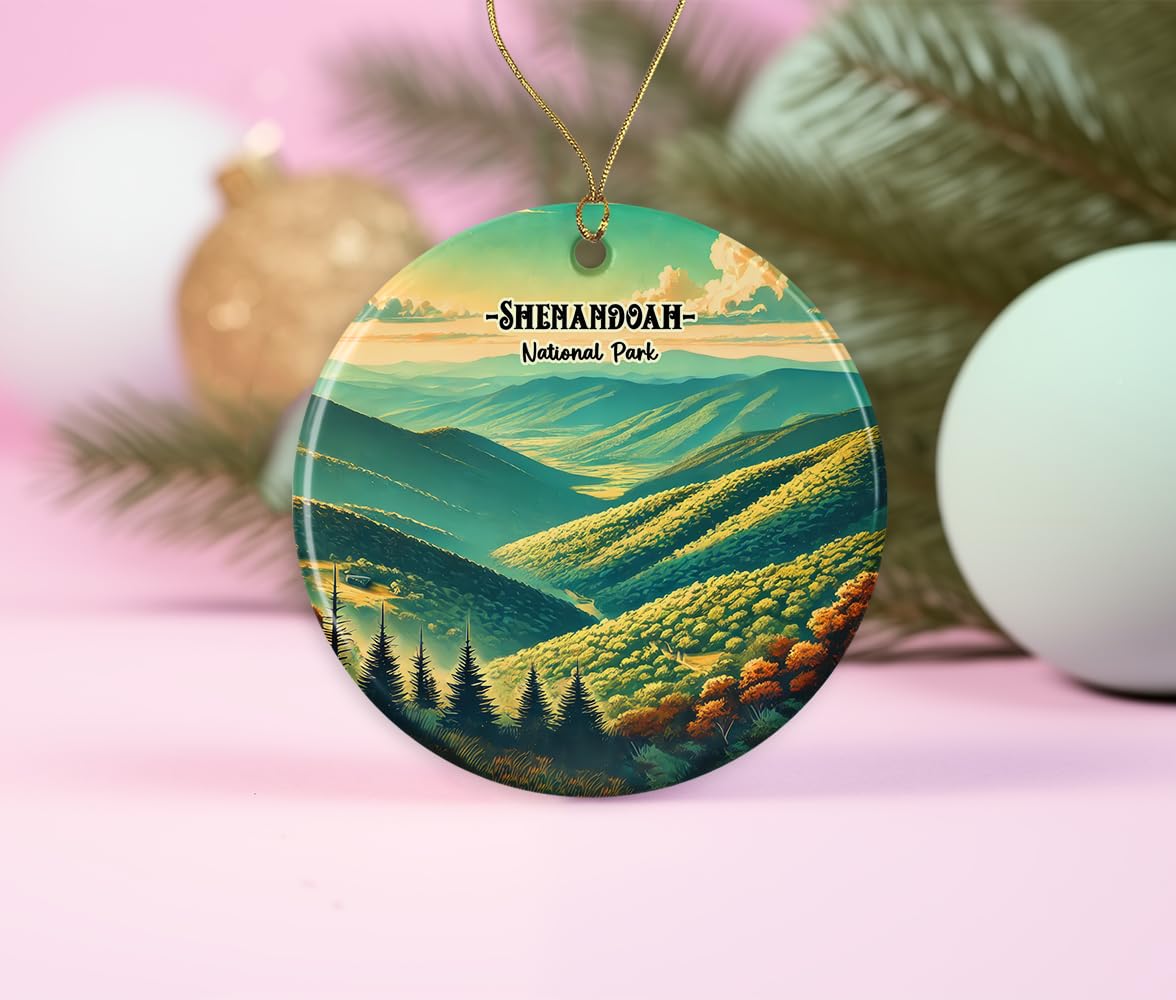 Shenandoah Keepsake - National Park Ornament - Virginia Ceramic Ornament - Shenandoah Travel Ornament - Memorable Ornament Printed on Both Sides