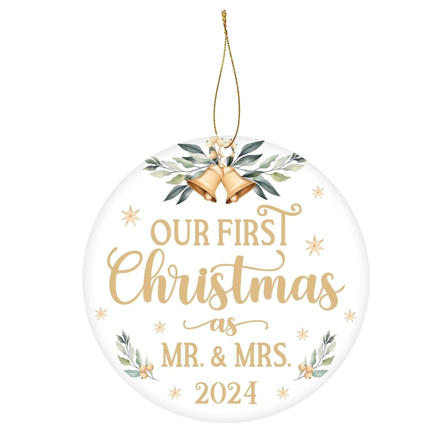 Wedding Gifts for Couples, Mr and Mrs Gifts, Wedding Ornament Gifts for Bride Newlyweds, Bridal Shower Gifts for Bride to Be, Christmas Tree Decorations, First Christmas Married Ornament 2024
