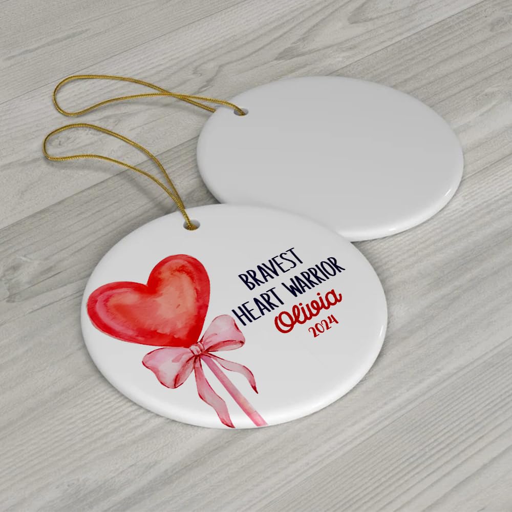 Heart Surgery Ornament, Open Heart Surgery Ornament, Heart Warrior Ornament, CHD Ornament, Heart Surgery Christmas Ornament Hanging Ornament for Home Decor, Ceramic Ornaments