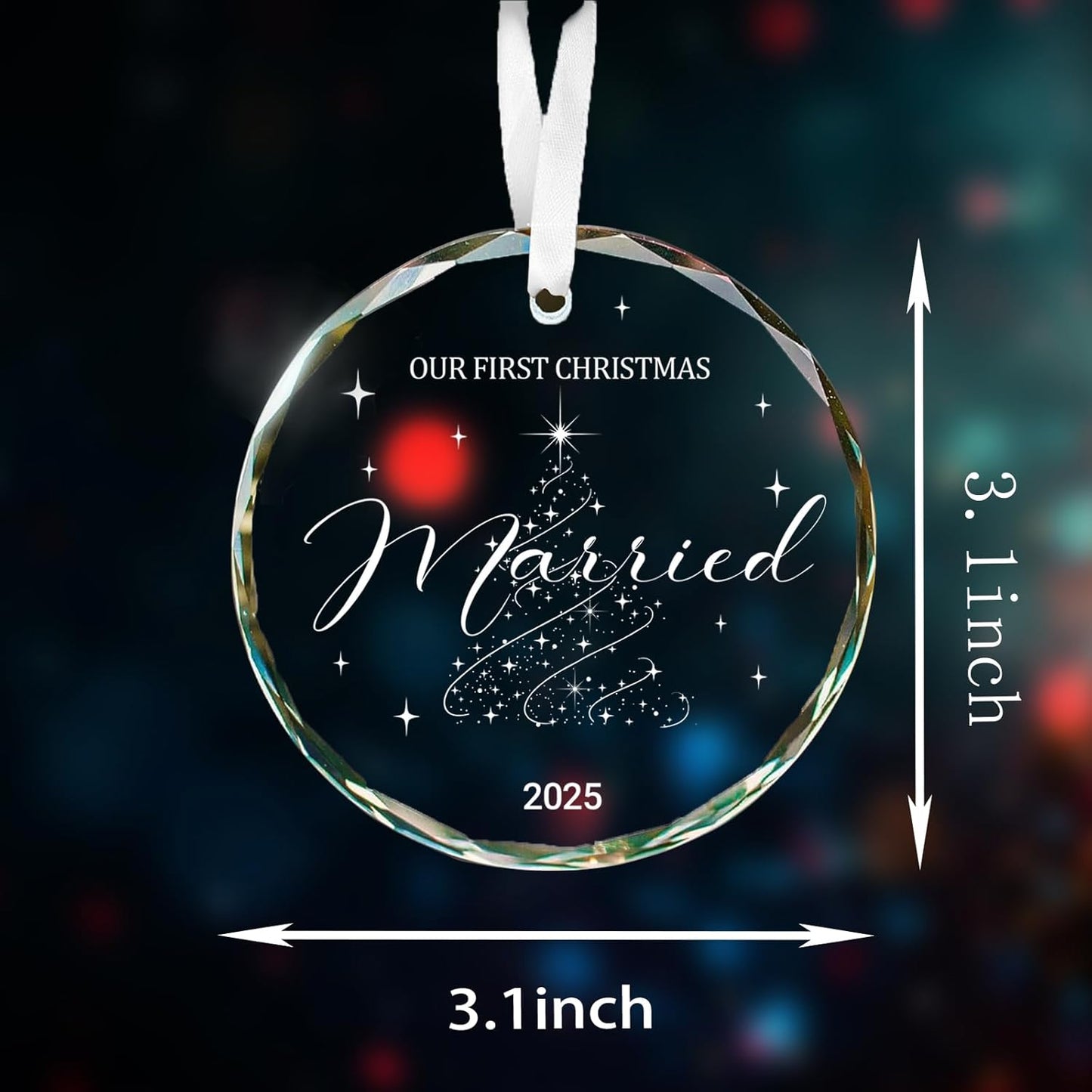 Wedding Gift First Christmas Married Ornament 2025 Mr and Mrs Gift for Newlyweds Couple 2025 Personalized Bridal Shower Gifts Our First Christmas Married Ornament 2025