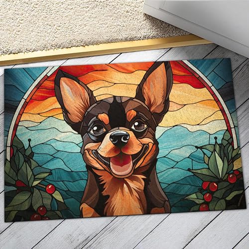 All Over Printed, Chihuahua Doormat, Christmas Chihuahua Doormat, 24x16 inches, 30x18 inches Doormat, Gift for Chihuahua Lover, Christmas Home Decor (RBRGUS-EPHG-53058009)