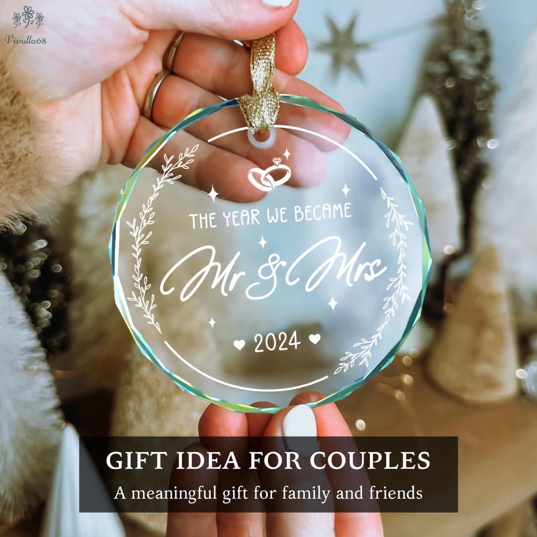 Wedding Gifts for Couple, Mr and Mrs Ornament 2024, Our First Christmas Married Ornament 2024, First Christmas Married Ornaments, 1st Christmas As Mr and Mrs, Newlywed Gifts for Couples 2024