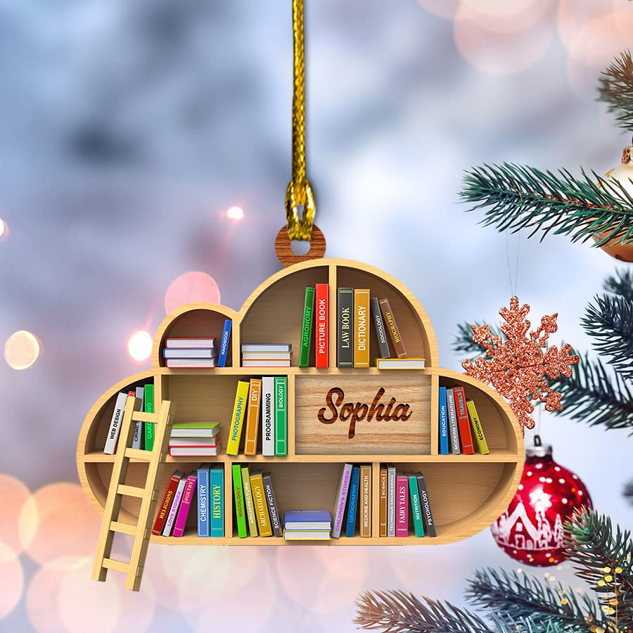 Book Heart Ornament, Librarian Book Ornament, Ornament Gift for Her Librarian, Bookcase Ornament, Books Stacked Ornaments, Book Lover Gift