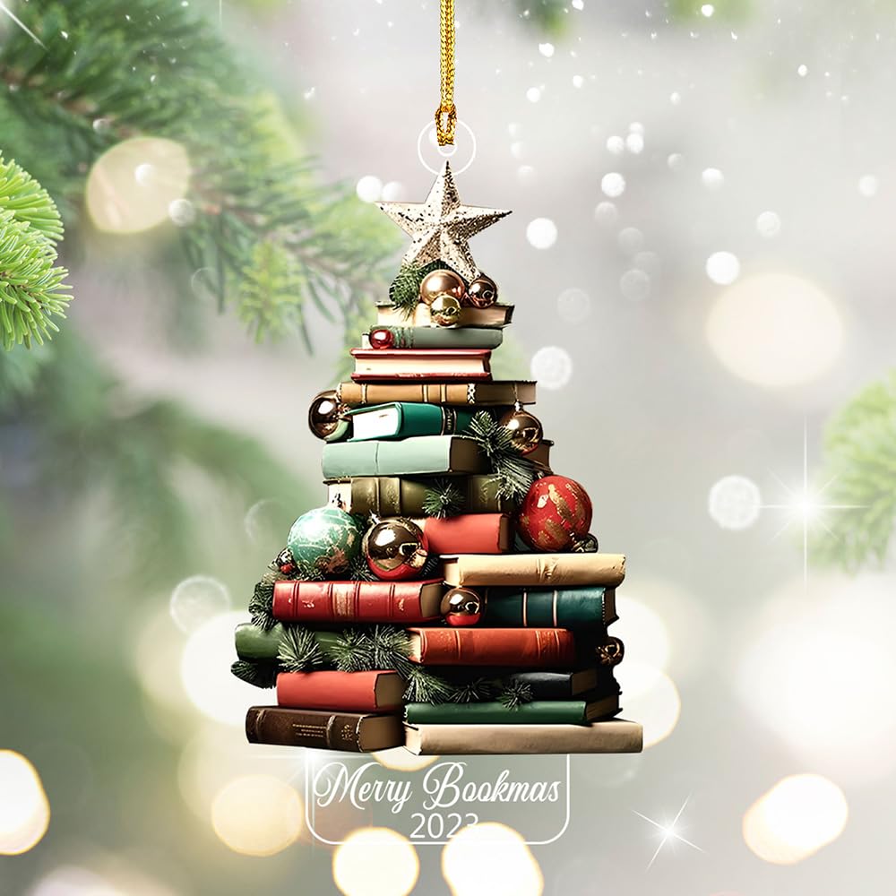 Christmas Book Tree Ornament, Book Lover Christmas Ornament, Book Lover Ornament, Book Ornament, Book Lover (Book Lover 4)