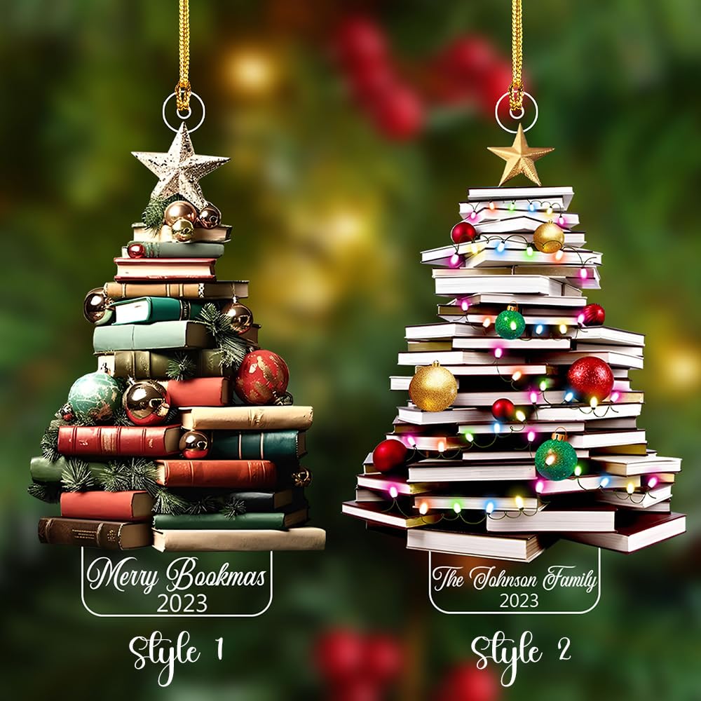 Christmas Book Tree Ornament, Book Lover Christmas Ornament, Book Lover Ornament, Book Ornament, Book Lover (Book Lover 4)