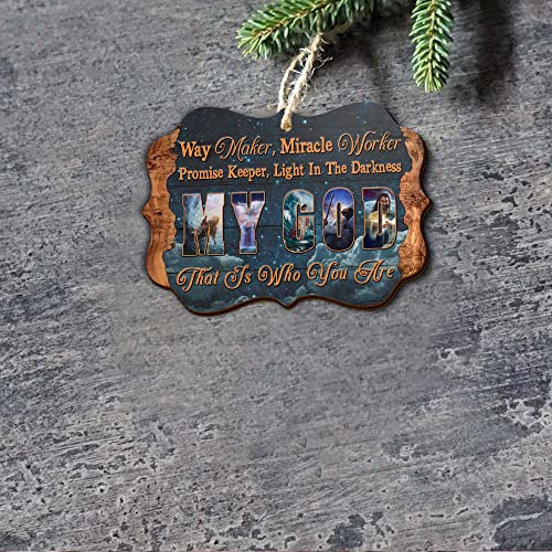 All Over Printed, God Religious Ornaments, Christmas Tree Ornaments, 3.5 inches Wood Ornament 2 Sided, Gift for Christmas