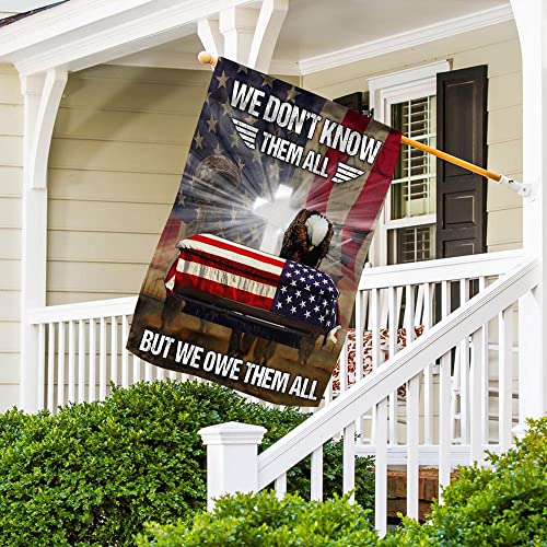 All Over Printed Double Sided House Flags, 28x40", Veteran Flag, Veteran Day Flags, Memorial Flags, We Don't Know Them All But We Owe Them All Flags, US Vietnam Veteran Flags, Outdoor Flags
