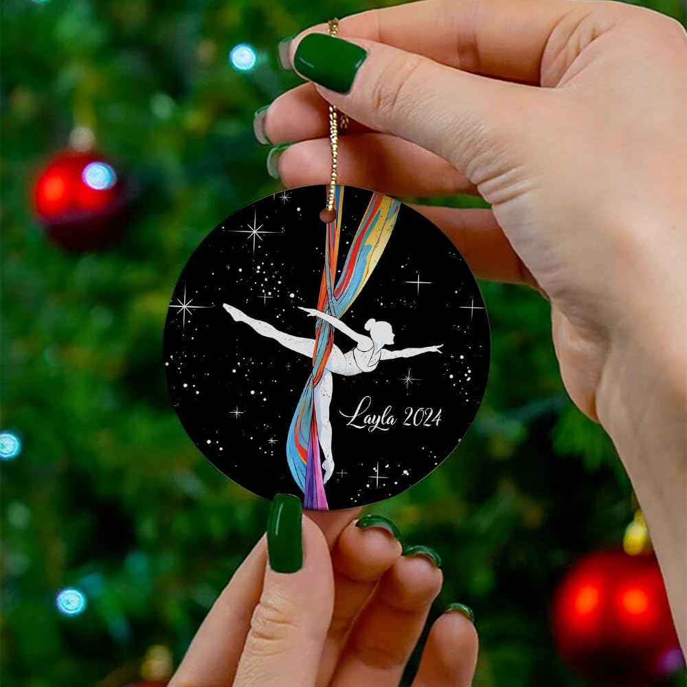Aerial Yoga Ornament Aerial Silks Ornament Aerial Silks Christmas Ornament Acrobatics Ornament Acrobatics Christmas Ornament Gifts for Coworkers, Xmas Ornaments Ceramic Ornaments