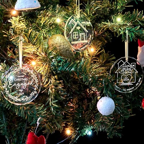 Baby's First Christmas Ornament 2024,Babys First Christmas Ornament for Girl,Boy,Glass Babies First Christmas Ornaments with Box