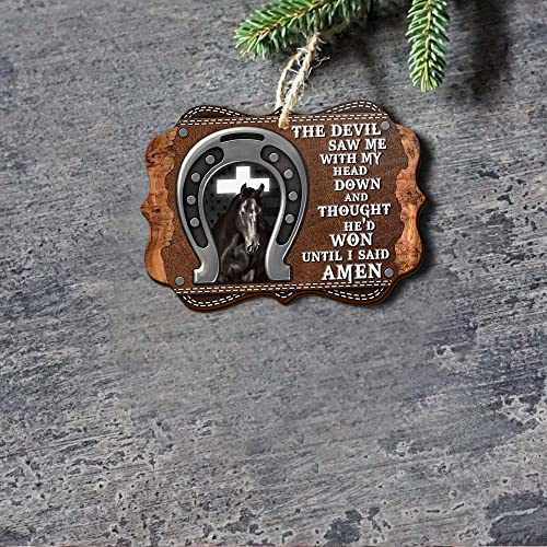 Vibepy All Over Printed Horse Ornament, Christmas 2022, 3.5" Wood Ornament 2 Sided, Gift for Horse Lover
