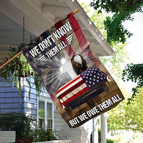 All Over Printed Double Sided House Flags, 28x40", Veteran Flag, Veteran Day Flags, Memorial Flags, We Don't Know Them All But We Owe Them All Flags, US Vietnam Veteran Flags, Outdoor Flags