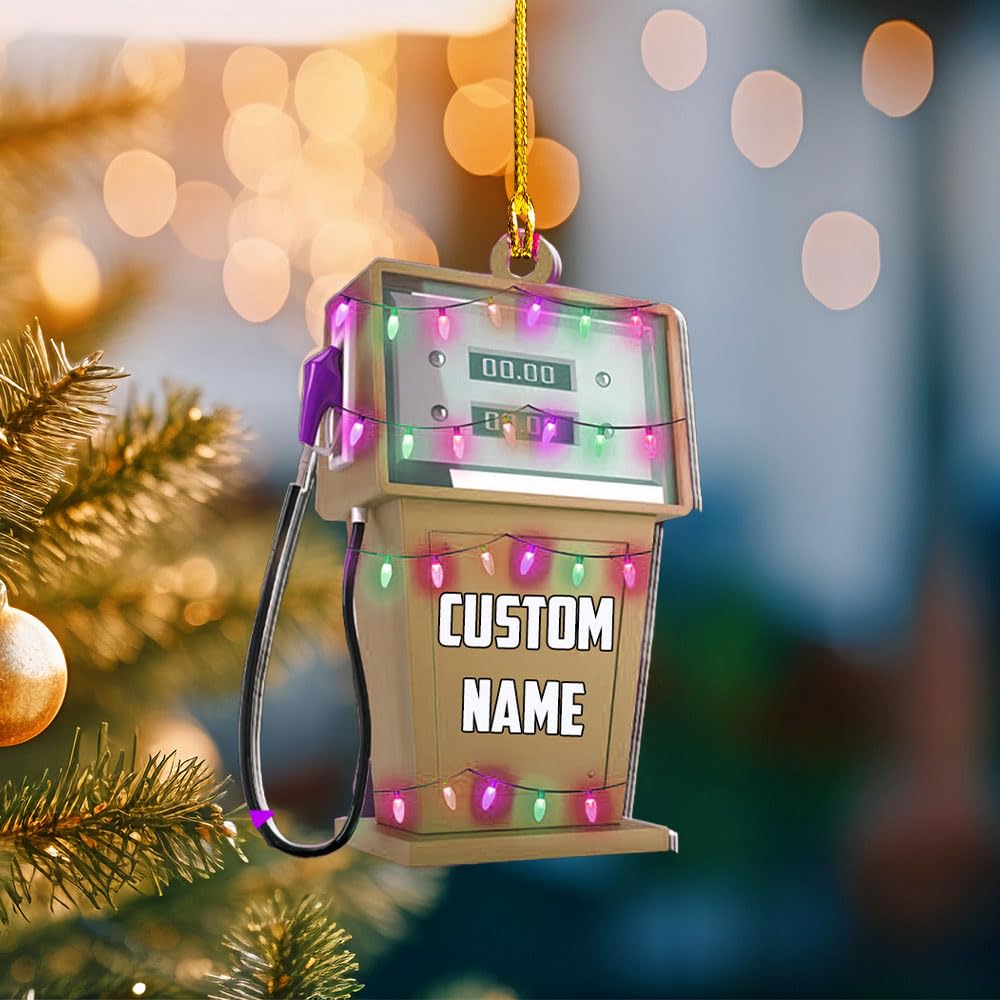 Gas Pump Christmas Ornament, Funny Gas Pump Ornament, Fuel Pump Ornament Gift, Gasoline Pump Ornament, Gas Station Ornament Decor (1, GP3)