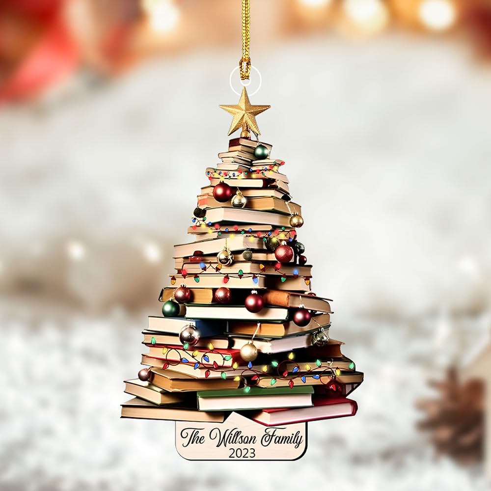 Christmas Book Tree Ornament, Book Lover Christmas Ornament, Book Lover Ornament, Book Ornament, Book Lover (Book Lover 4)