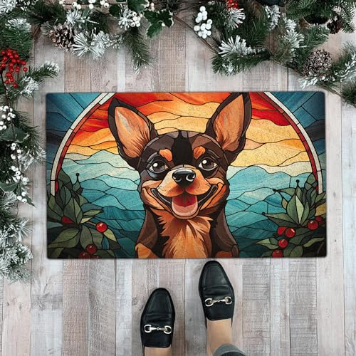 All Over Printed, Chihuahua Doormat, Christmas Chihuahua Doormat, 24x16 inches, 30x18 inches Doormat, Gift for Chihuahua Lover, Christmas Home Decor (RBRGUS-EPHG-53058009)