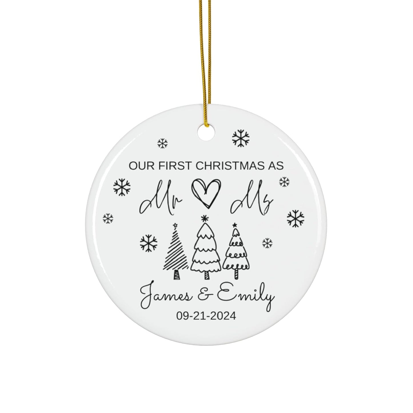 Our First Christmas As Mr & Mrs Ornament, First Married Christmas Ornament 2024, Married Ornament, Wedding Ornament