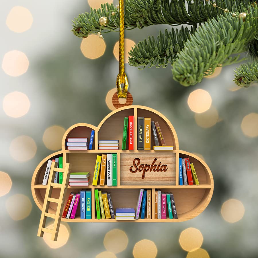 Book Heart Ornament, Librarian Book Ornament, Ornament Gift for Her Librarian, Bookcase Ornament, Books Stacked Ornaments, Book Lover Gift