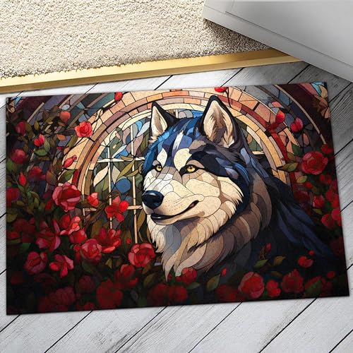 All Over Printed, Husky Doormat, Husky Christmas Doormat, 24x16 inches, 30x18 inches Doormat, Gift for Husky Lover, Home Decorations (RBRGUS-EPHG-53157006)