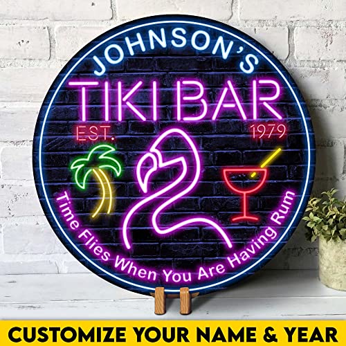 All Over Printed No Real Led Neon Tiki Bar Signs, Gettin' Freaky At The Tiki Signs, 12",18" Tiki Bar Signs, Tiki Louge, Tiki Huts, Tiki Bar, Welcome Sign, Door Signs, Bar Signs, Tiki Signs (WCS-ENNG-33047001)