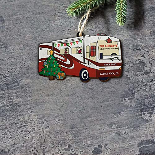 All Over Printed, Camping Ornaments, Campsite Camper Ornament, Christmas Tree Ornaments, 3.5" Wood Ornament 2 Sided, Gift for Family, Friend