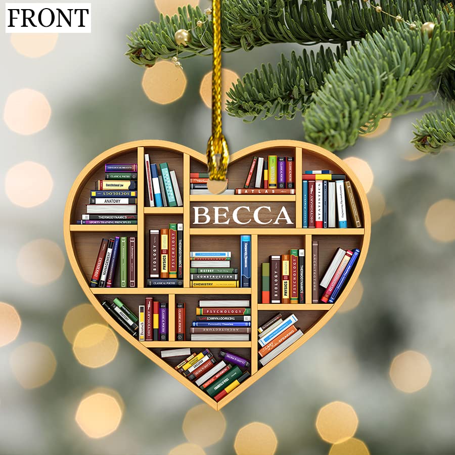 Read More Books Ornament, Book Lovers Heart Ornament, Book Lover Gift, Reading Book Christmas Tree Ornament, Librarian Book Ornament
