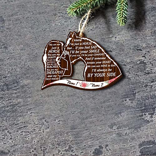 All Over Printed Horse Ornament, Christmas 2022 Tree Decoration, 3.5" Wood 2 Sided, Gift for Her, Horse Lover (09)