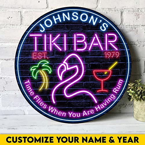 All Over Printed No Real Led Neon Tiki Bar Signs, Gettin' Freaky At The Tiki Signs, 12",18" Tiki Bar Signs, Tiki Louge, Tiki Huts, Tiki Bar, Welcome Sign, Door Signs, Bar Signs, Tiki Signs (WCS-ENNG-33047001)