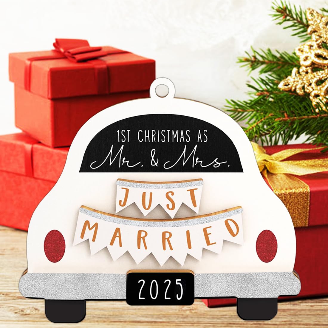 First Christmas Married Ornament 2025, Our First Christmas As Mr and Mrs Christmas Ornament - Bridal Shower Gift, Marriage Gifts, Wedding Gifts for Couples, Gifts for Newlyweds