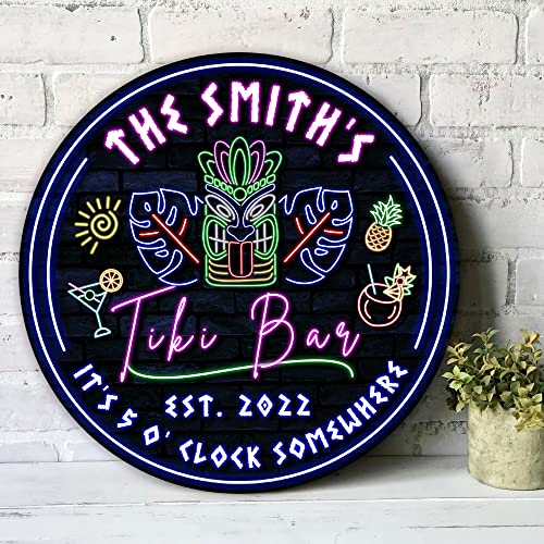 All Over Printed No Real Led Neon Tiki Bar Signs, Gettin' Freaky At The Tiki Signs, 12",18" Tiki Bar Signs, Tiki Louge, Tiki Huts, Tiki Bar, Welcome Sign, Door Signs, Bar Signs, Tiki Signs (CSWS-ENNG-35177001)