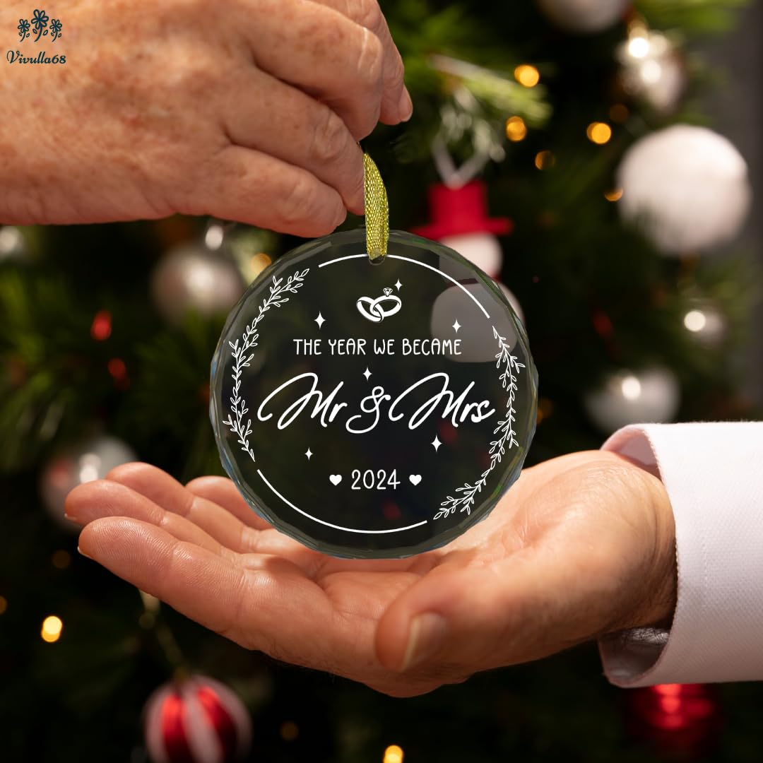 Wedding Gifts for Couple, Mr and Mrs Ornament 2024, Our First Christmas Married Ornament 2024, First Christmas Married Ornaments, 1st Christmas As Mr and Mrs, Newlywed Gifts for Couples 2024