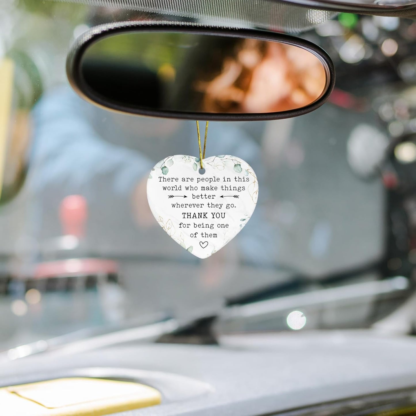 Thank You Gifts - Employee Appreciation Gifts - Retirement Gift for Woman, Men - Teacher Appreciation Gift - Ideas for Coworker, Boss - Ceramic Heart Hanging Ornament