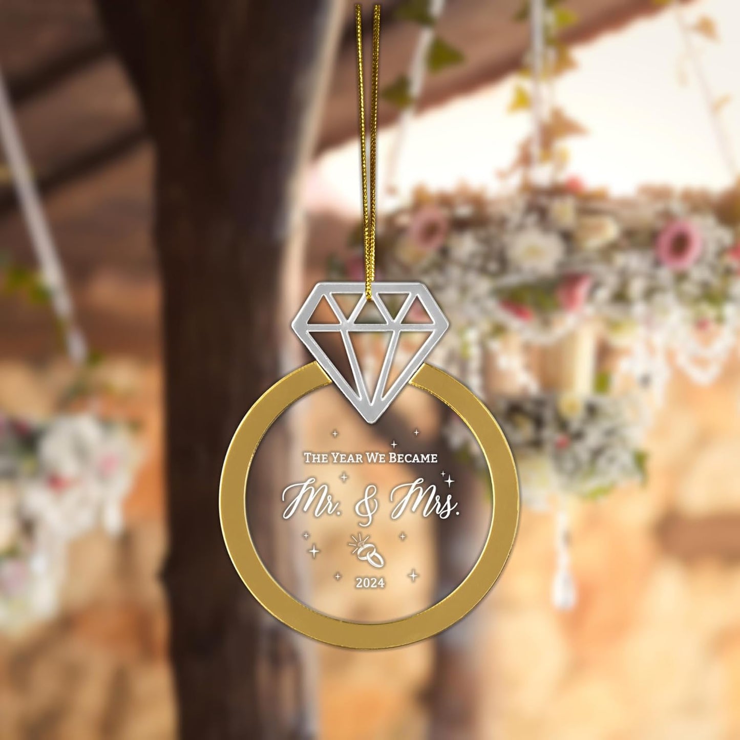 Engagement Gifts for Couples, Our First Christmas Married Ornament 2024, First Christmas Married Ornament, 1st Christmas As Mr and Mrs, Newlywed Gifts for Couples 2024, Bridal Shower Wedding Gifts