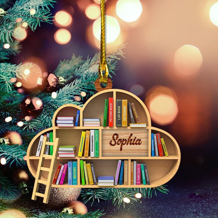 Book Heart Ornament, Librarian Book Ornament, Ornament Gift for Her Librarian, Bookcase Ornament, Books Stacked Ornaments, Book Lover Gift