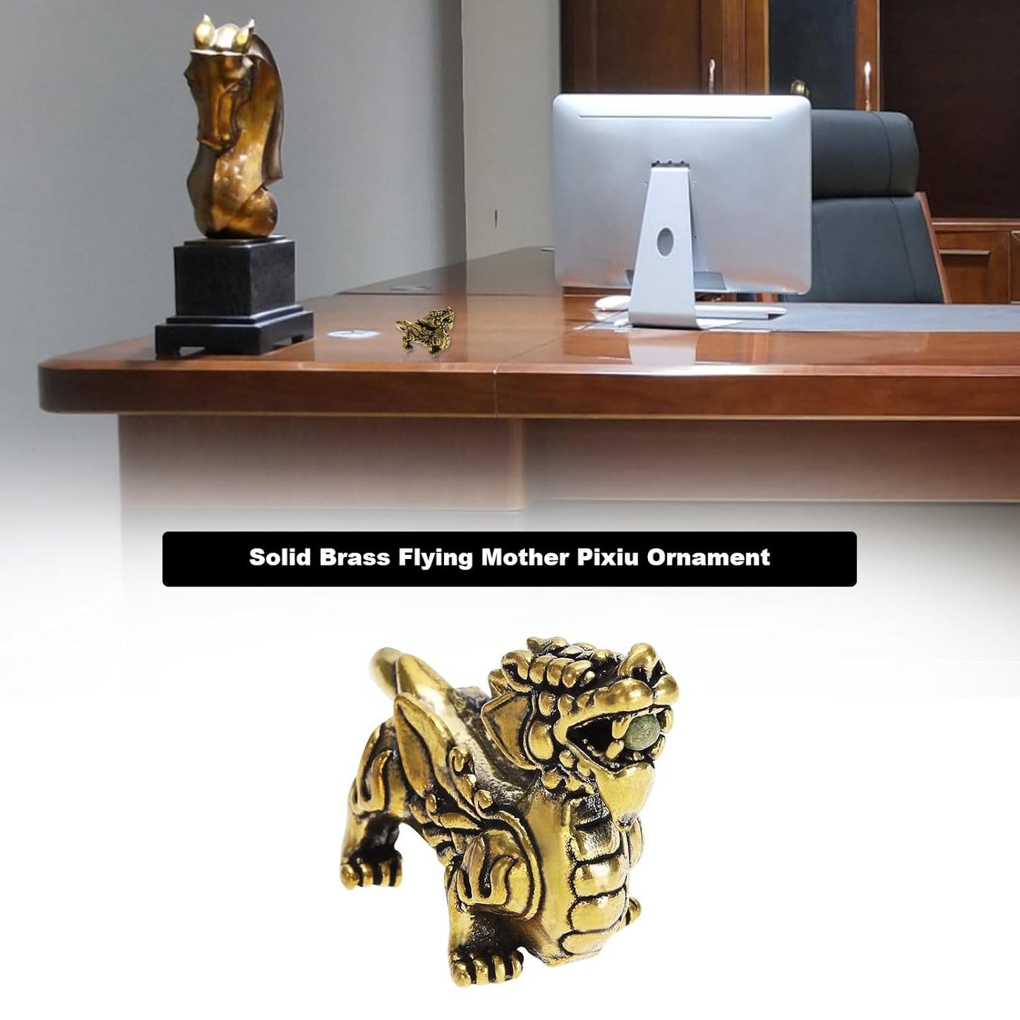 Create idea Brass Pi Xiu Ornament Solid Brass Mother Pixiu Ornament Pi Xiu Statue Decoration Home Ornament Office Desk Decorative Ornament Flying Mother Pi Xiu Ornament