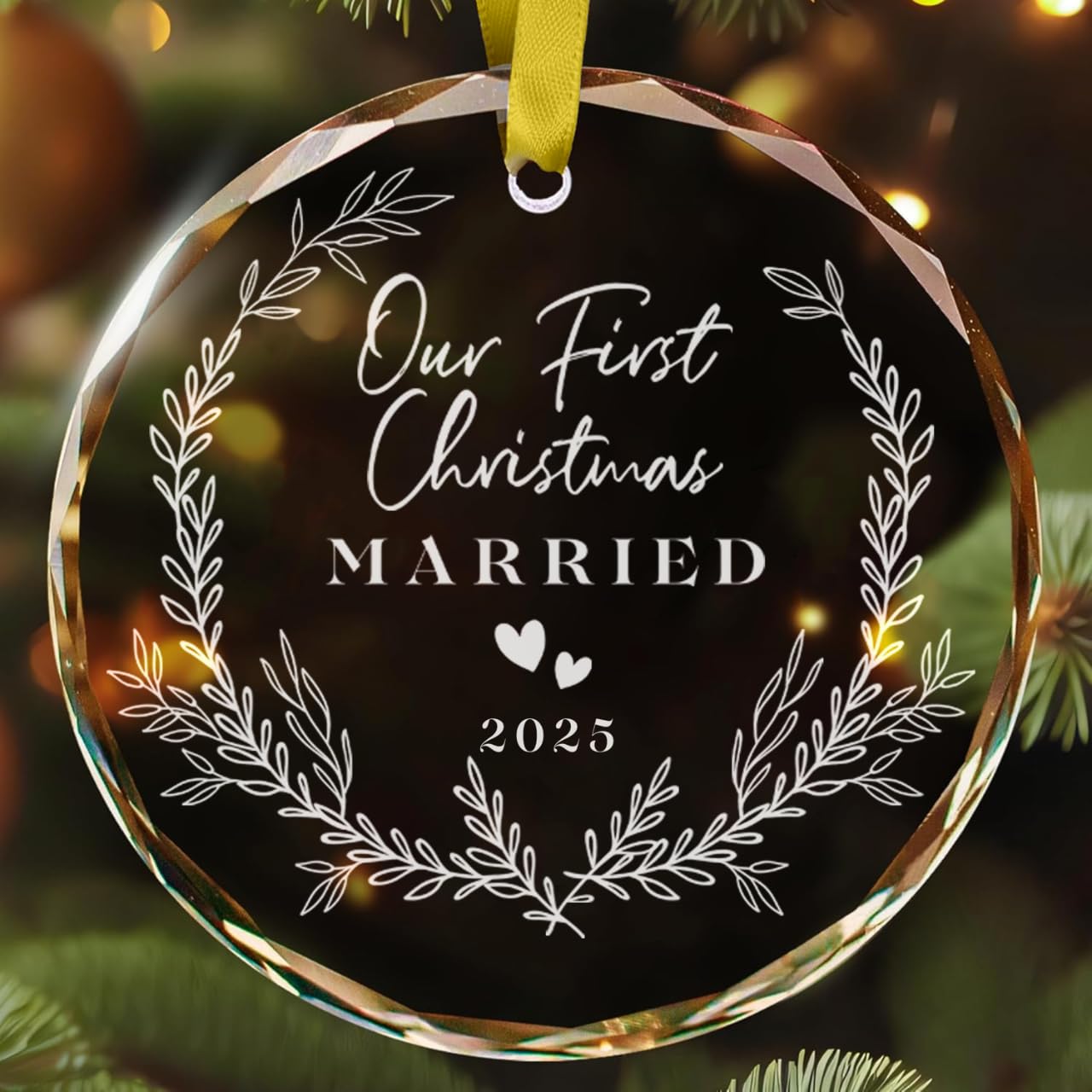 Engagement Gifts for Couples, Our First Christmas Married Ornament 2025, First Christmas Married Ornament, 1st Xmars As Mr and Mrs, Newlywed Gifts for Couples 2025, Bridal Shower Wedding Gift