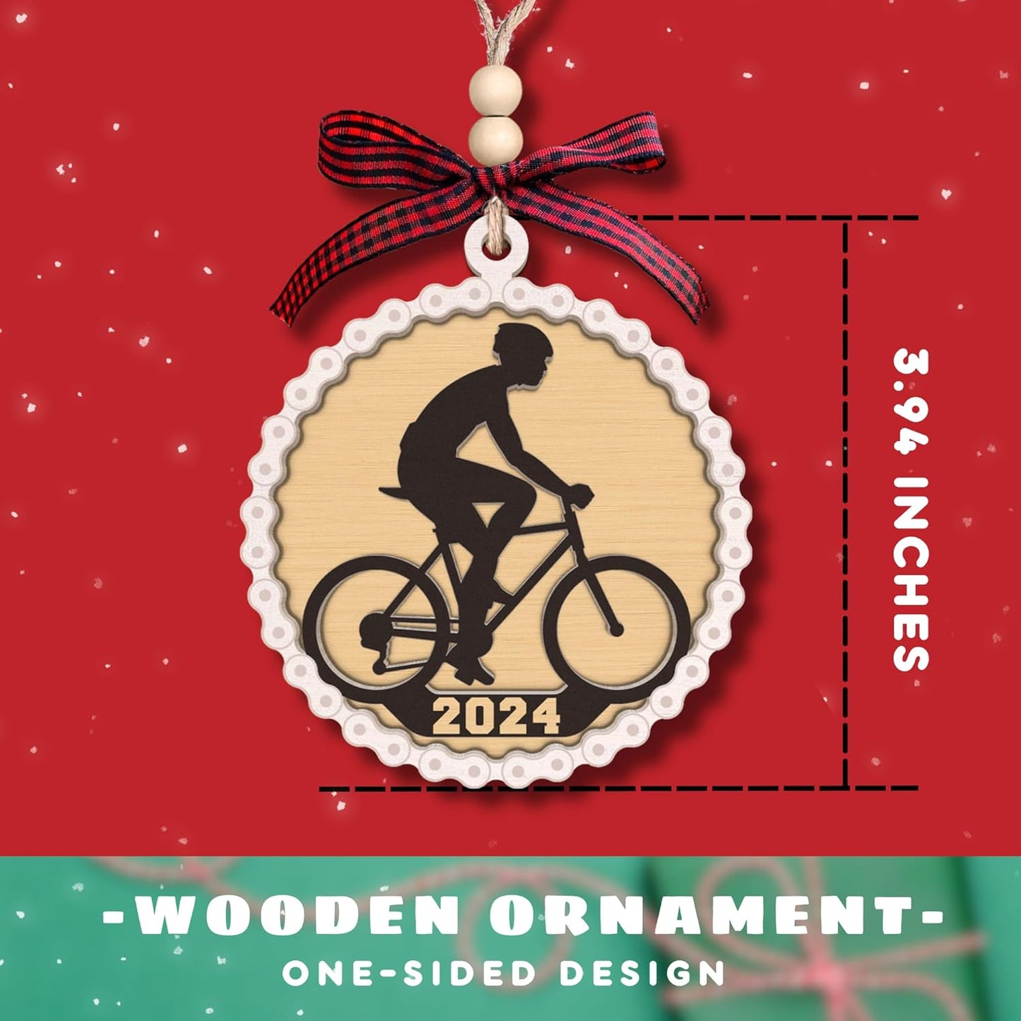 Bicycle Ornaments - Bicycle Christmas Ornament - Bike Gifts, Bike Riders Gifts for Women, Men - Wood Ornament