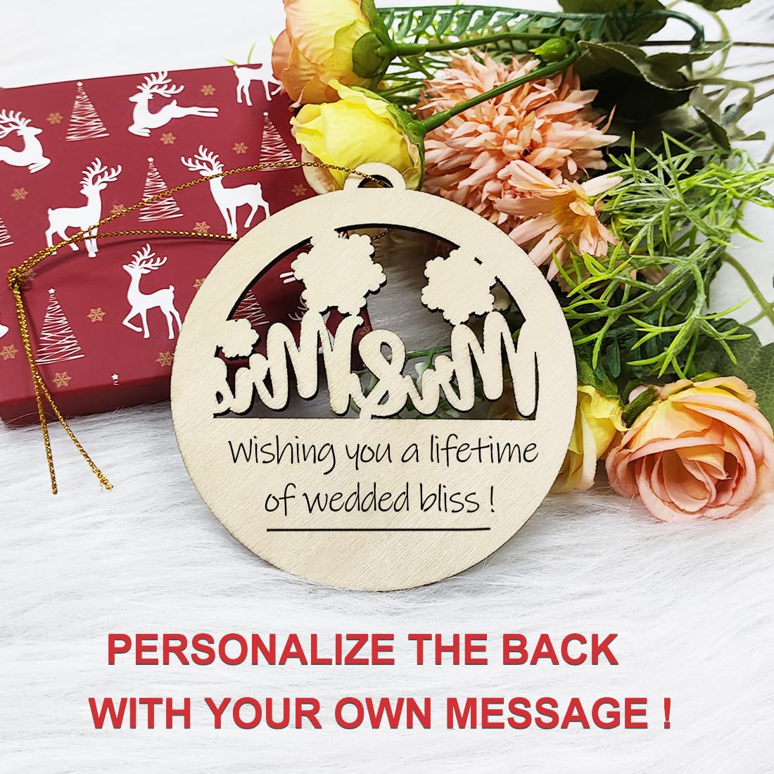 First Christmas Married Ornament 2024, Our First Christmas As Mr and Mrs Ornamen, Just Married Ornaments - Bridal Shower Gift, Wedding Gifts for Couples, Newlywed Gift