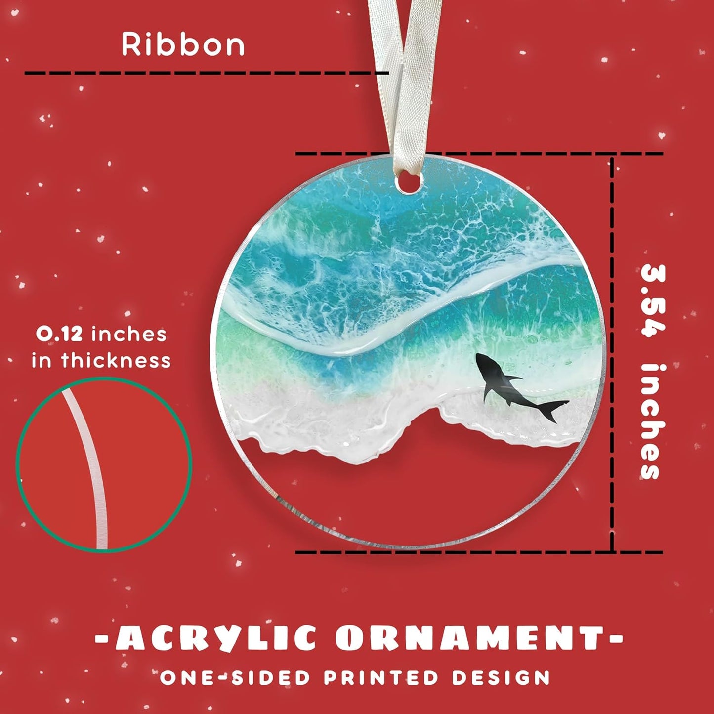 Dolphin Ornaments for Christmas Tree - Dolphin Christmas Ornament - Coastal Gifts - Acrylic Ornament