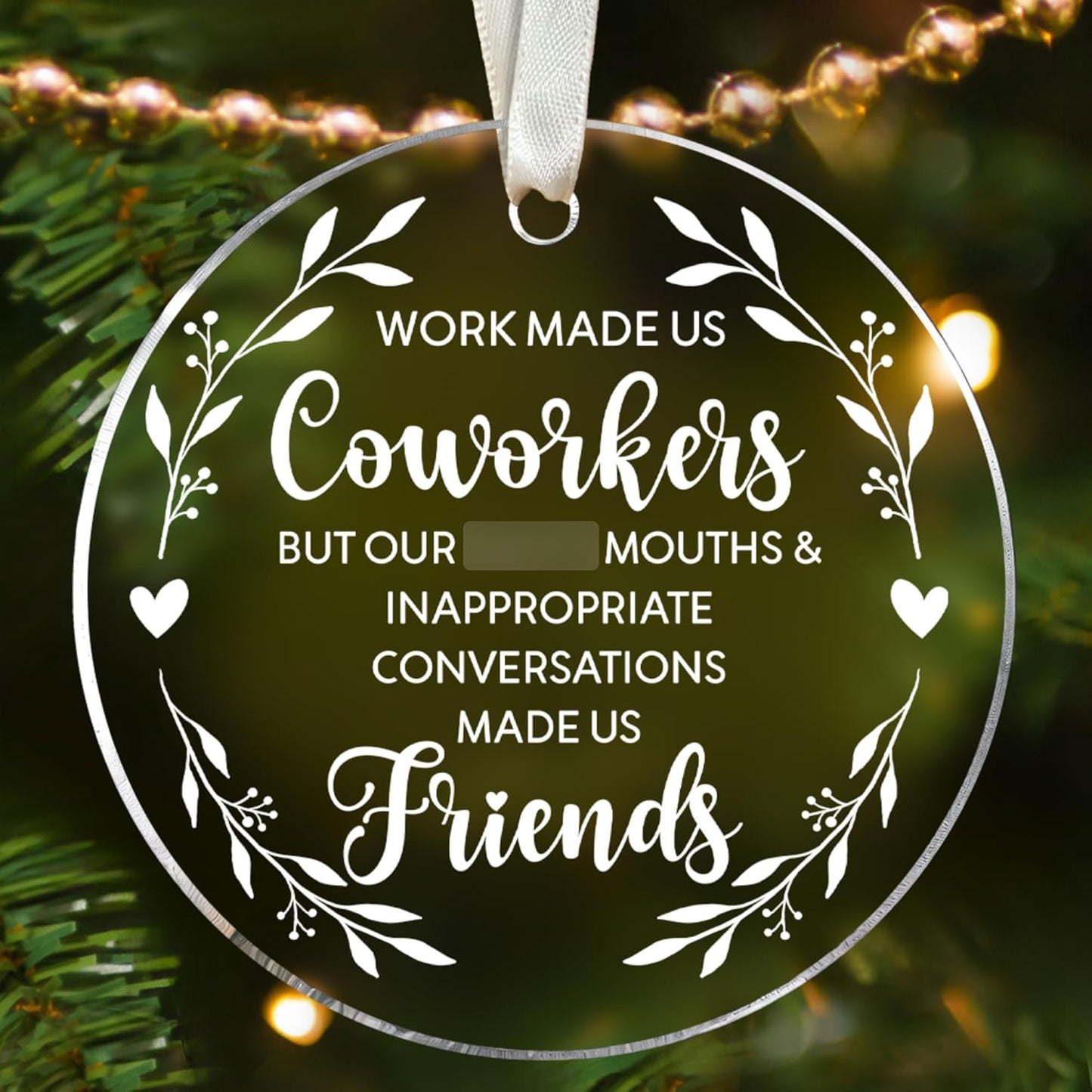 Coworker Ornaments - Christmas Ornaments for Women Coworkers - Gifts for Friends Female Coworker - Acrylic Ornament