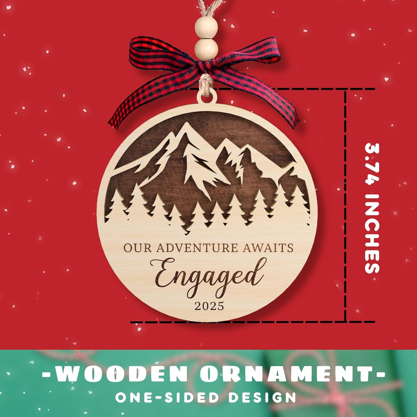 Engagement Gifts for Couples - Gifts for Newly Engaged Couples - Engagement Gift for Her, Bride to Be, Couple - Just Engaged Gift for Her, Friends, Women - Wood Hanging Ornament 2025