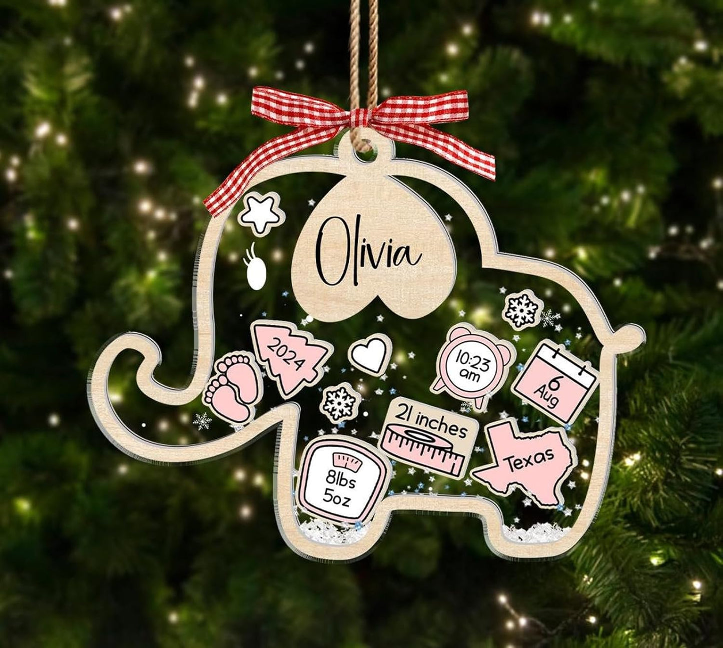 Babys First Christmas Ornament - Baby's First Christmas Ornament, Baby First Christmas Ornament 2024, 4d Shake Ornament, Baby Shower, Babys 1st Christmas Ornament 2024