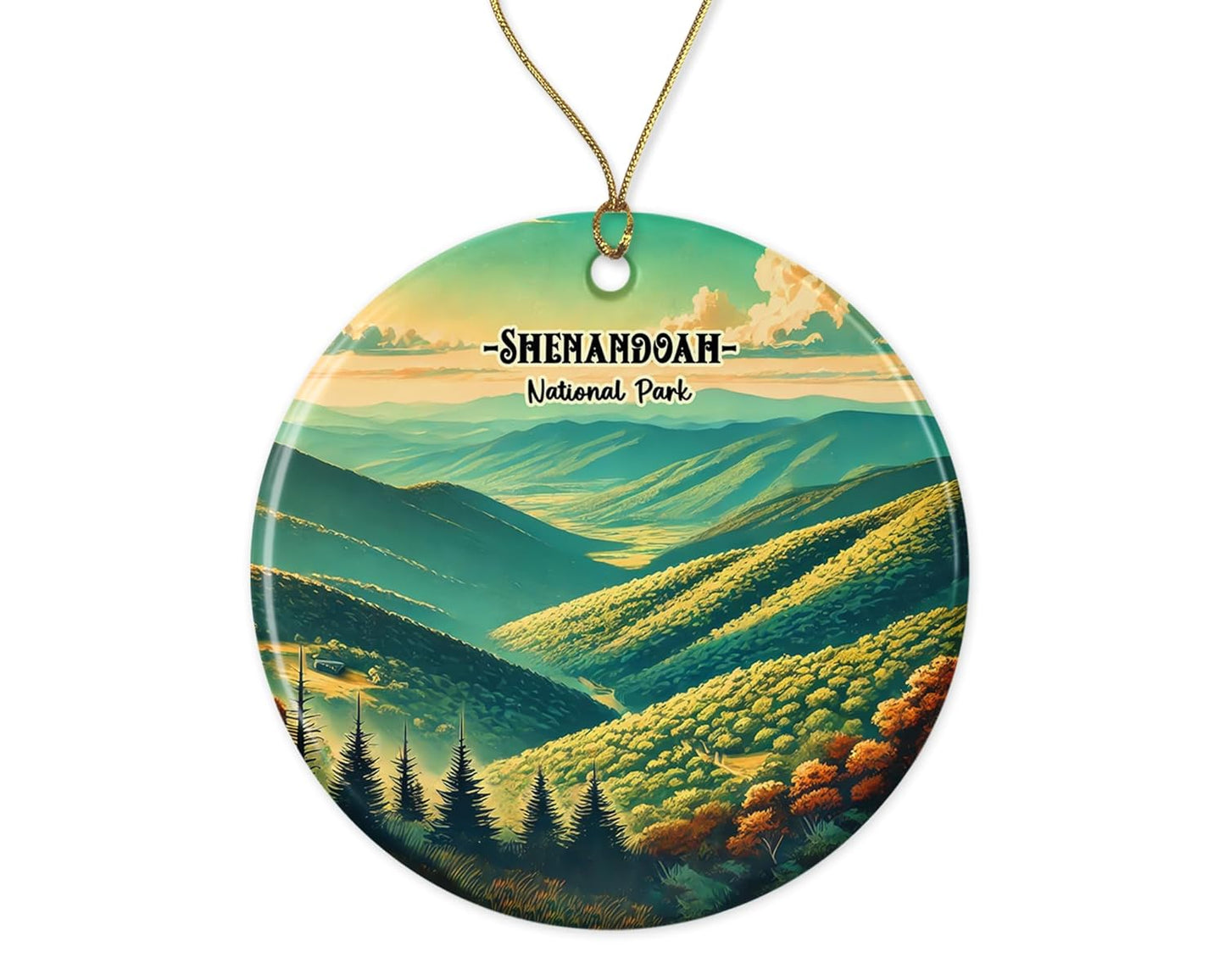 Shenandoah Keepsake - National Park Ornament - Virginia Ceramic Ornament - Shenandoah Travel Ornament - Memorable Ornament Printed on Both Sides