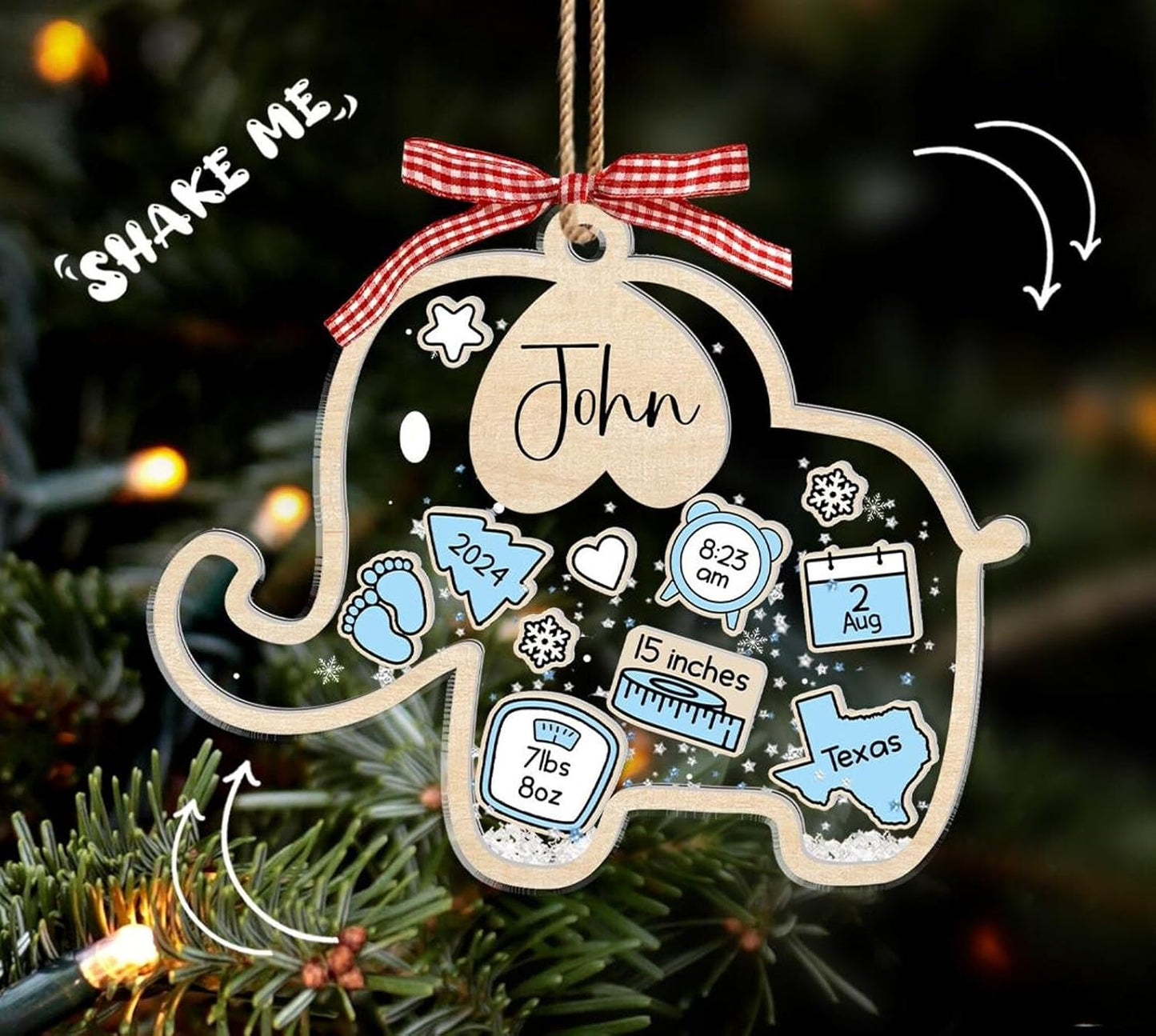 Babys First Christmas Ornament - Baby's First Christmas Ornament, Baby First Christmas Ornament 2024, 4d Shake Ornament, Baby Shower, Babys 1st Christmas Ornament 2024